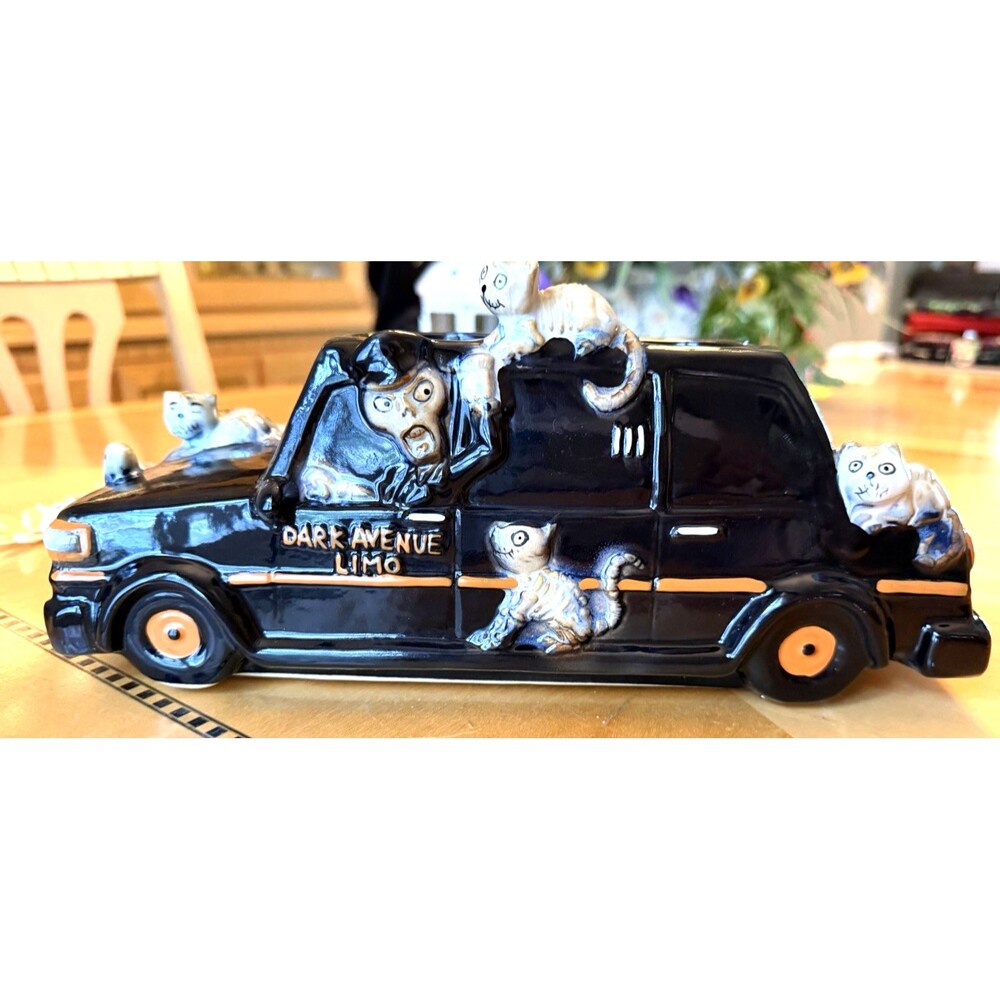 Yankee Candle Boney Bunch 2015 DARK AVENUE LIMO Tealight Holder Cats Halloween